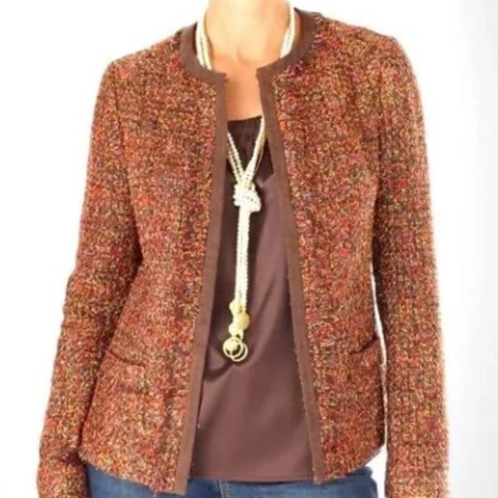 Chico’s- Women’s VIKEY RAINBOW SHINE Tweed Jacket/Blazer